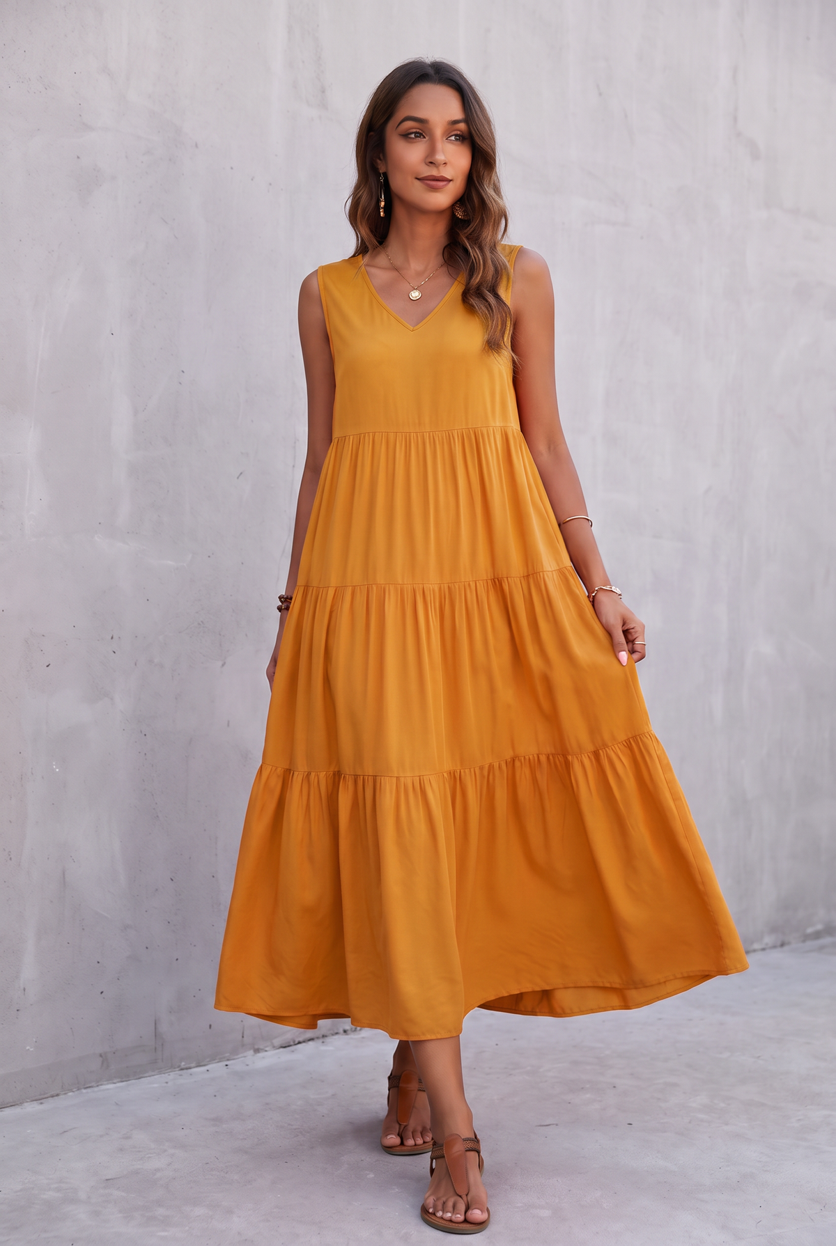 Coralie | Flowing Tiered Maxi Dress
