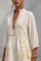 Elodie | Artistic V-Neck Mini Dress