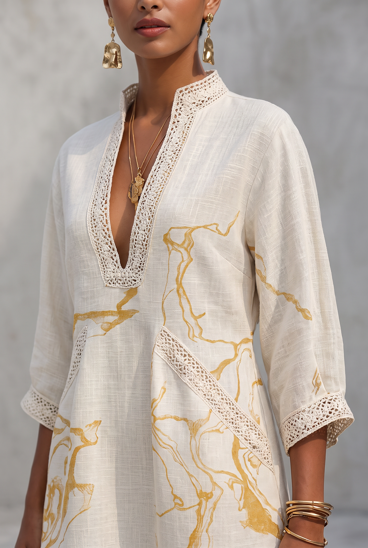 Elodie | Artistic V-Neck Mini Dress