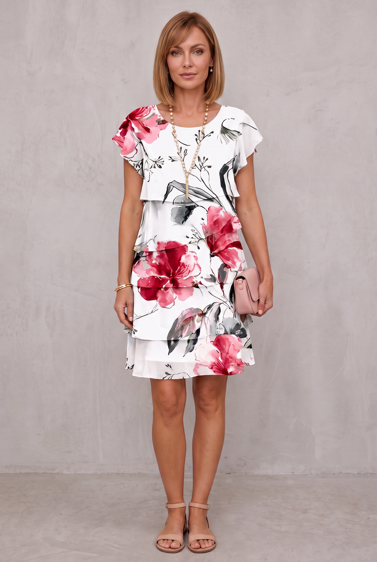 Rosie | Floral Tiered Chiffon Dress