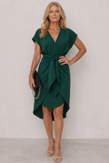 Genevieve Hartley | Midi Wrap Dress with Tie Waist For Women