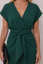 Genevieve Hartley | Midi Wrap Dress with Tie Waist For Women