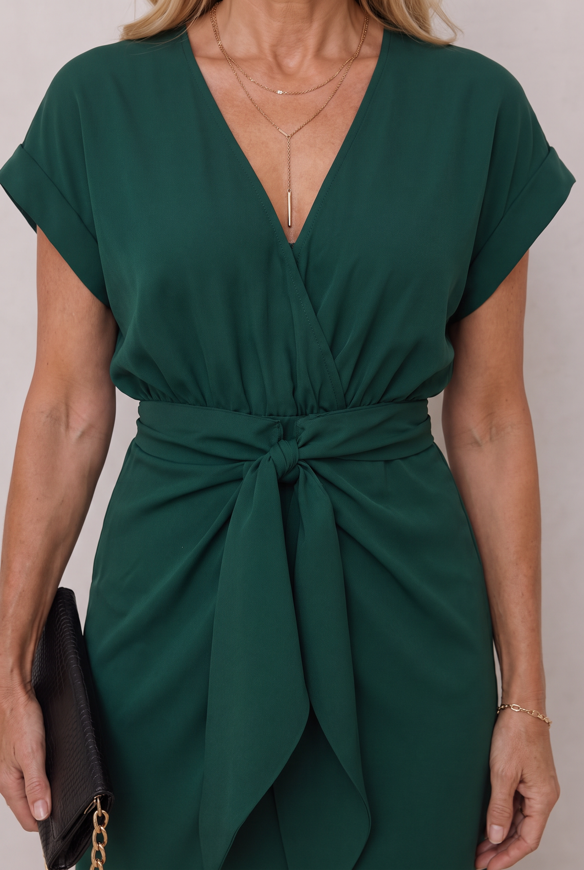 Genevieve Hartley | Midi Wrap Dress with Tie Waist For Women