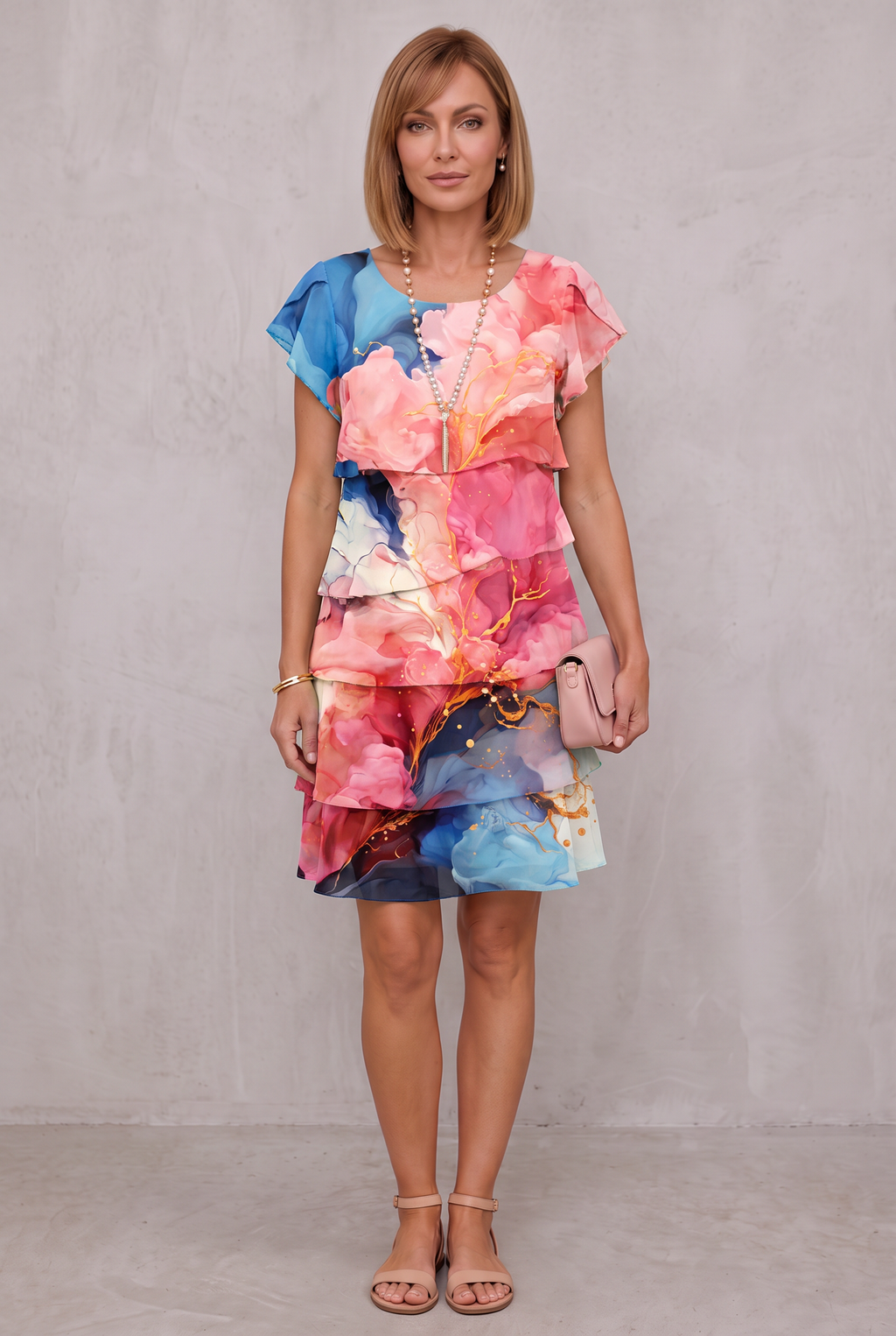 Rosie | Floral Tiered Chiffon Dress