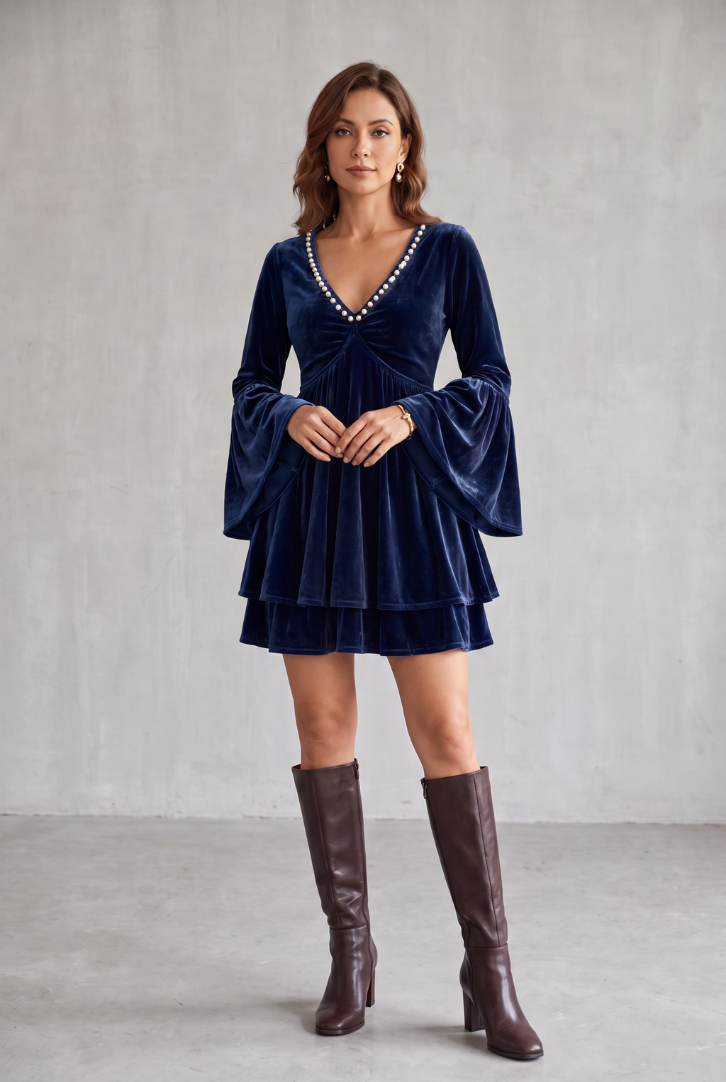 Mia Sterling | Velvet Christmas Party Dress For Women