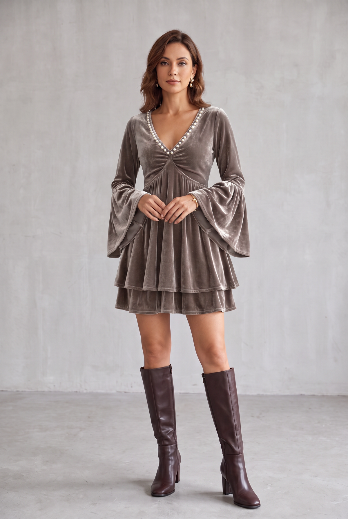 Mia Sterling | Velvet Christmas Party Dress For Women