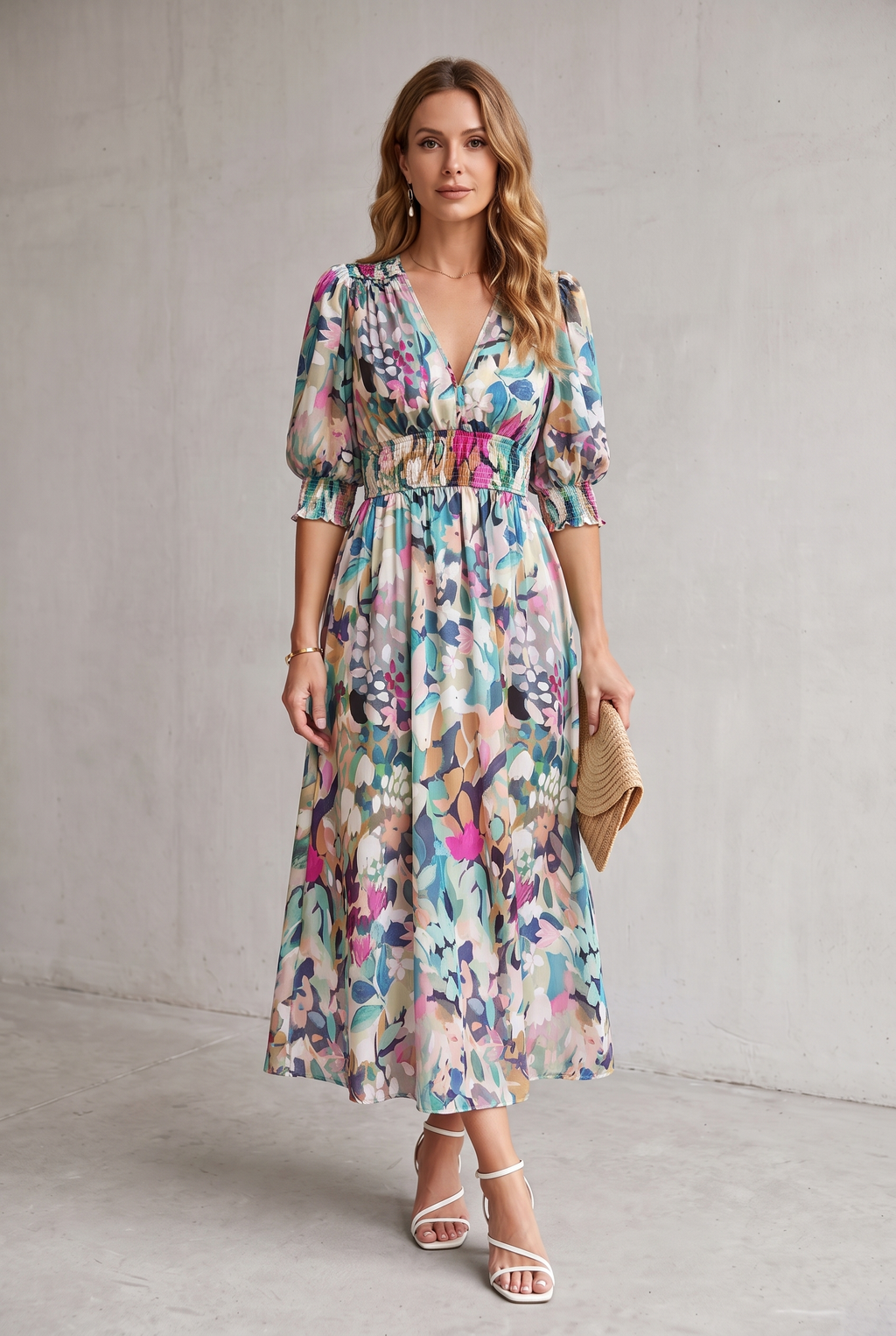 Juliette Fontaine | Romantic Floral Midi Dress For Women
