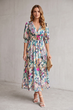 Juliette Fontaine | Romantic Floral Midi Dress For Women