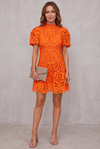 Emma Gallagher | White Lace Mock-Neck Midi Dress For Women