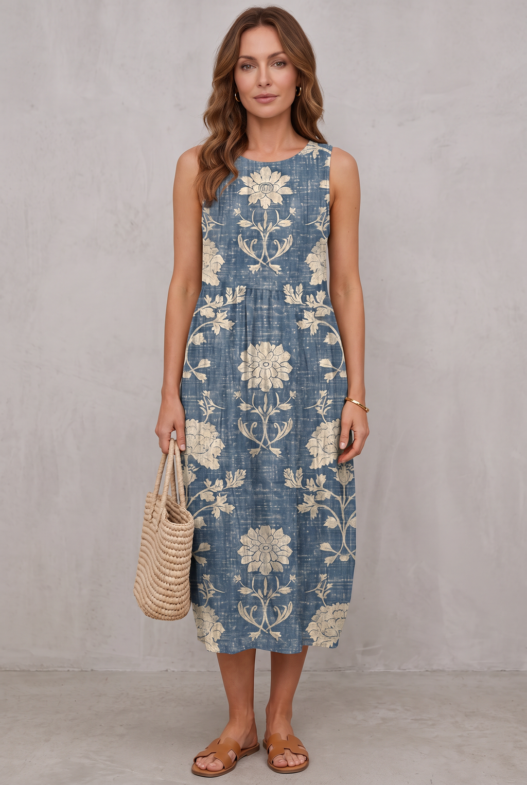Dalliah | Classic Boho Sleeveless Midi Dress