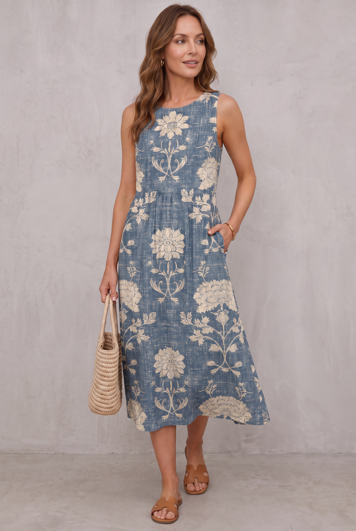 Dalliah | Classic Boho Sleeveless Midi Dress