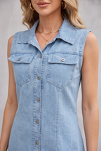 Zoe Murphy | Denim Summer Dress With Pockets For Women