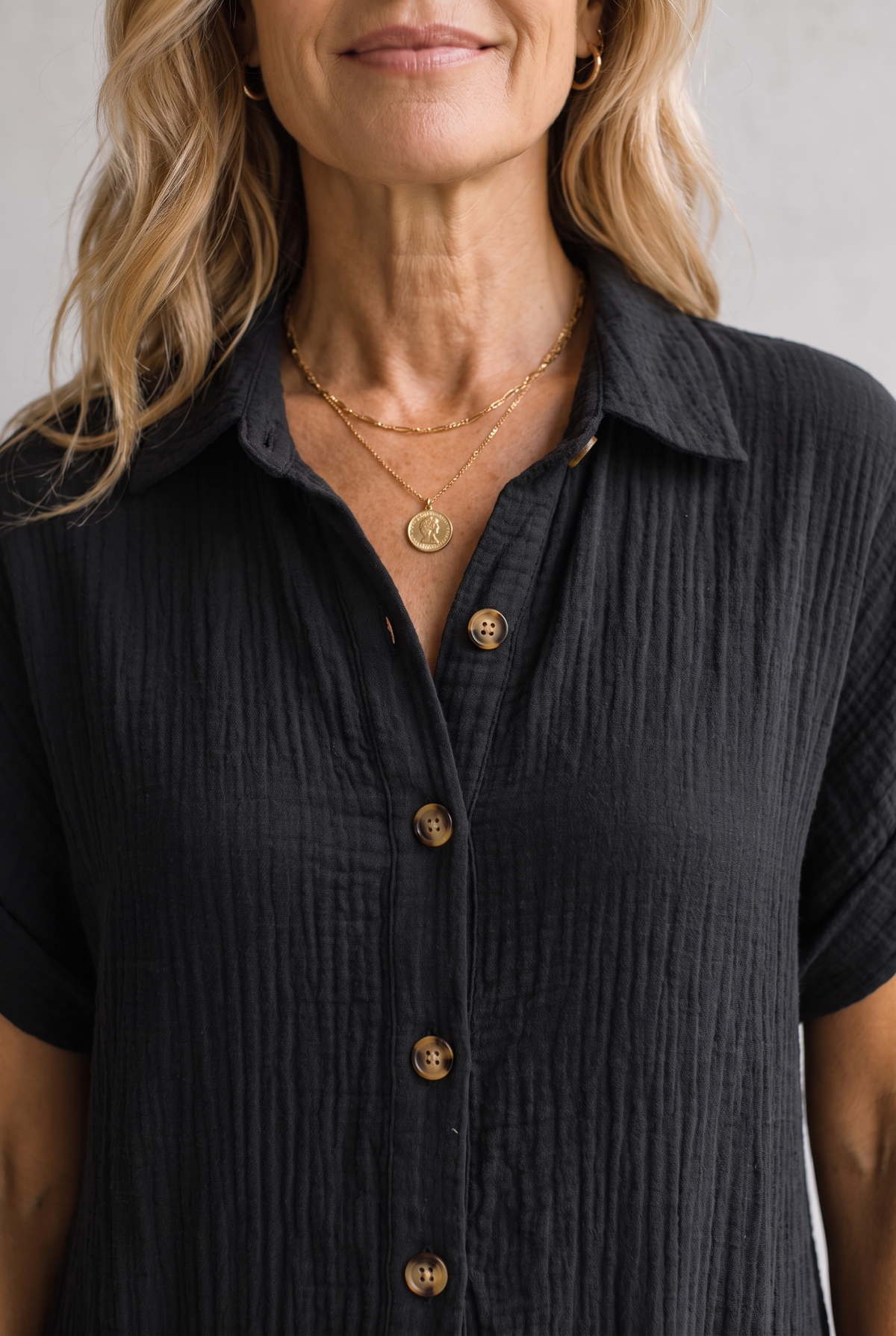 Emilia Weston | Linen Look Shirt Mini Dress For Women