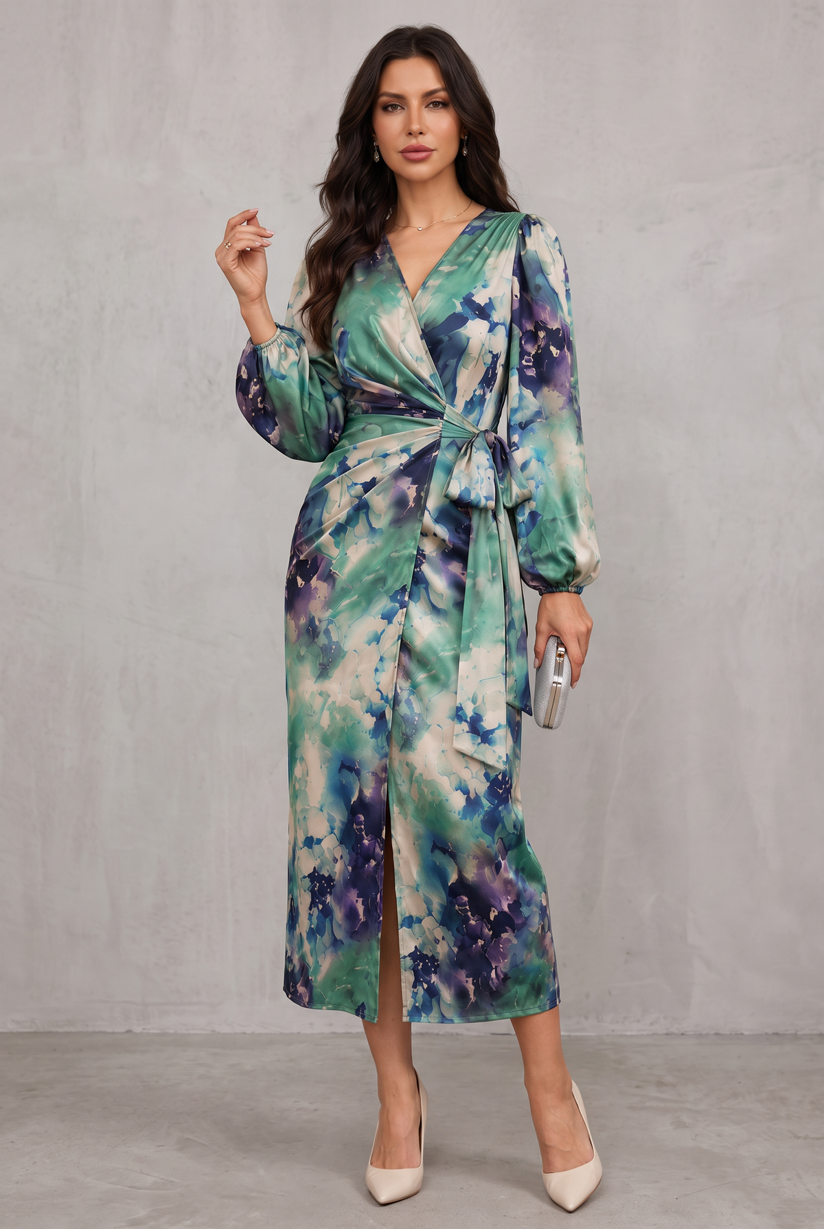 Holly Parker | Printed Wrap Midi Dress For Women