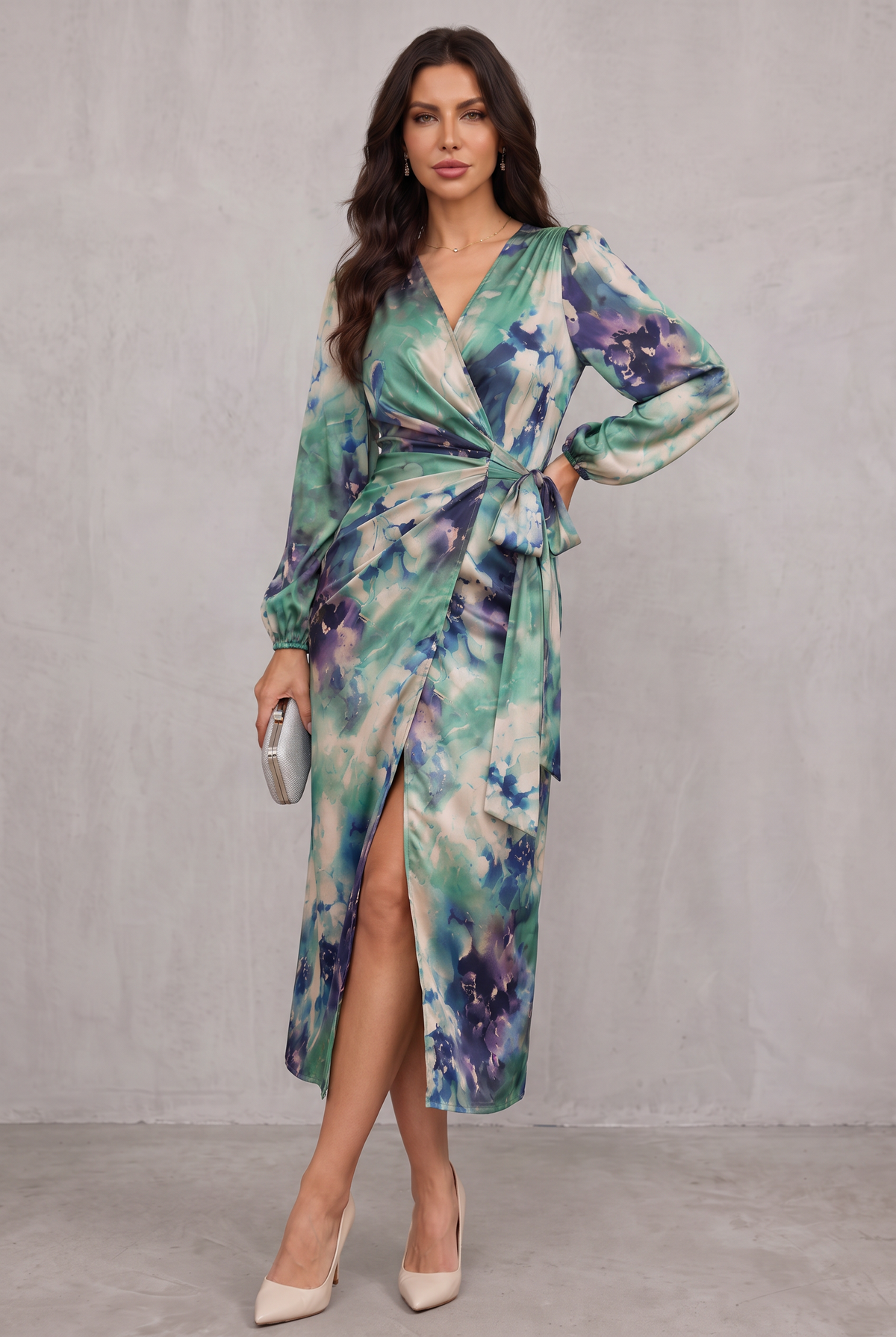 Holly Parker | Printed Wrap Midi Dress For Women