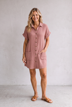 Emilia Weston | Linen Look Shirt Mini Dress For Women