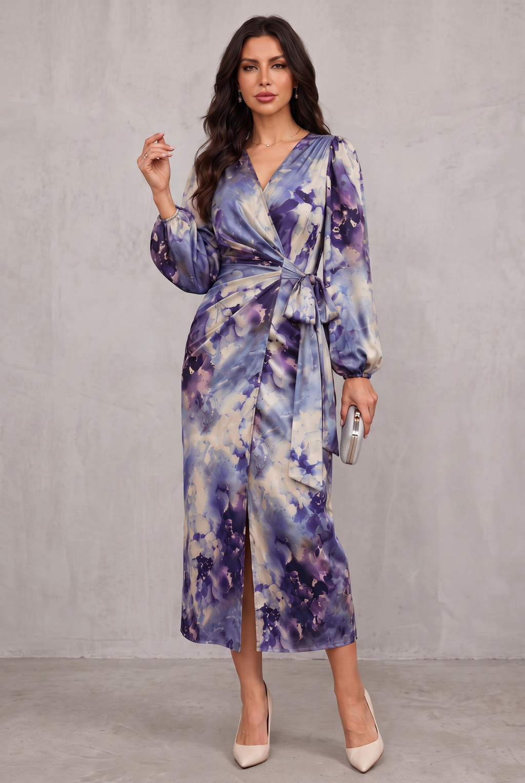 Holly Parker | Printed Wrap Midi Dress For Women
