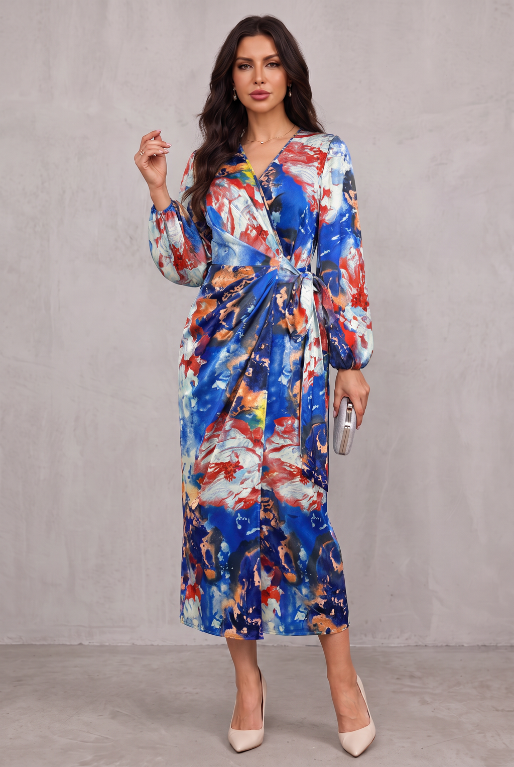 Holly Parker | Printed Wrap Midi Dress For Women