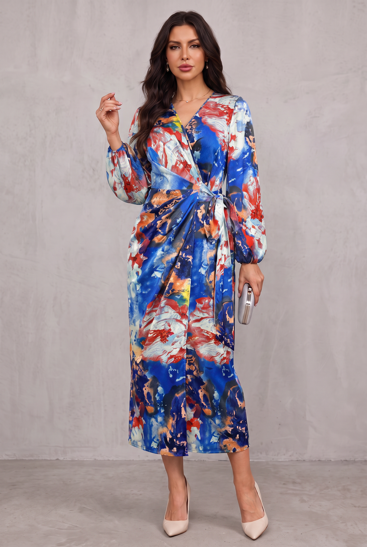 Holly Parker | Printed Wrap Midi Dress For Women