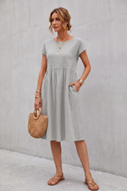 Isabella Moreau | Effortless Linen Look Midi Dress For Women