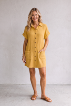 Emilia Weston | Linen Look Shirt Mini Dress For Women