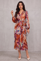Holly Parker | Printed Wrap Midi Dress For Women