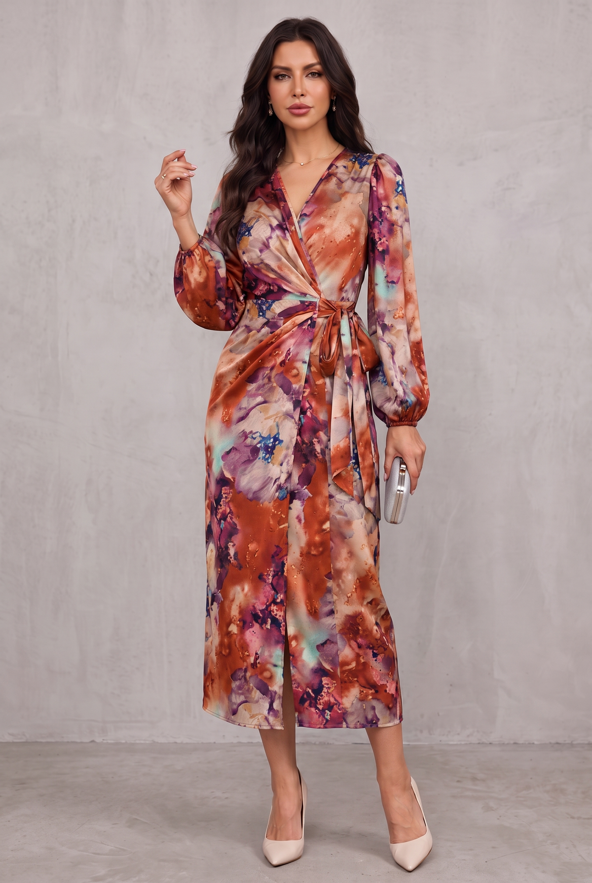 Holly Parker | Printed Wrap Midi Dress For Women