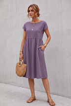 Isabella Moreau | Effortless Linen Look Midi Dress For Women