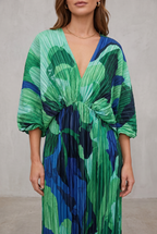 Matilda Parker | Pleated V-Neck Maxi Dress For Women