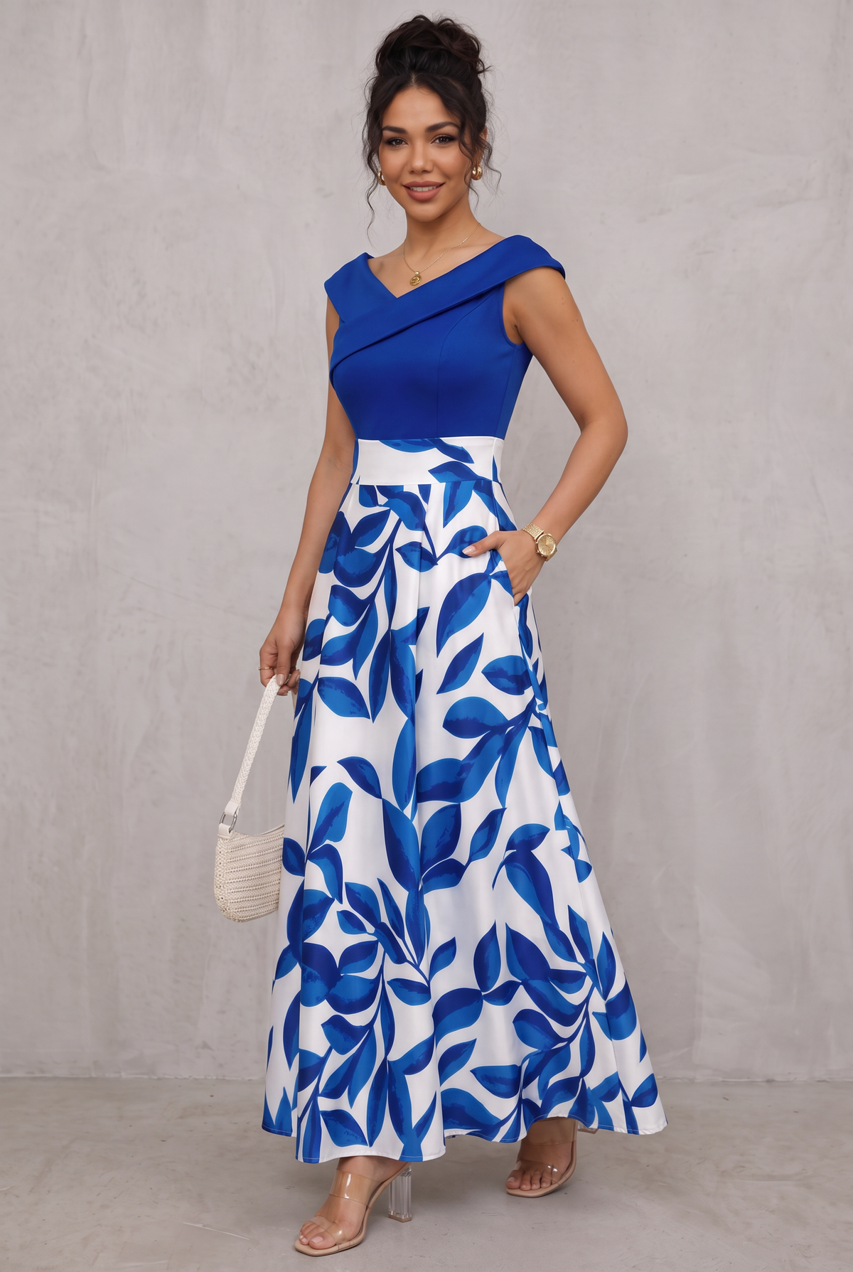 Eloise Harrington | Printed V-Neck Maxi Dress For Women