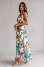 Isla Robertson | Tropical Floral V-Neck Maxi Dress For Women