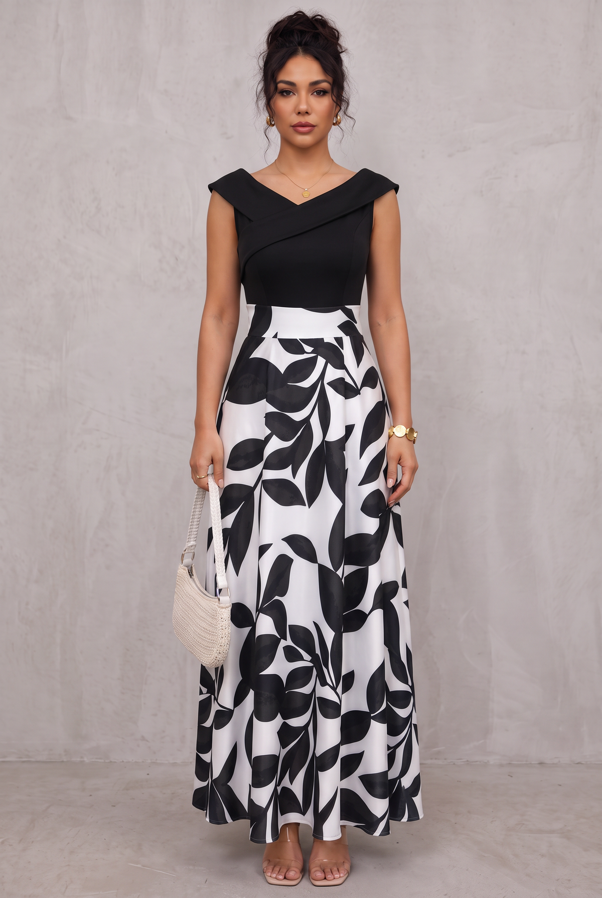 Eloise Harrington | Printed V-Neck Maxi Dress For Women