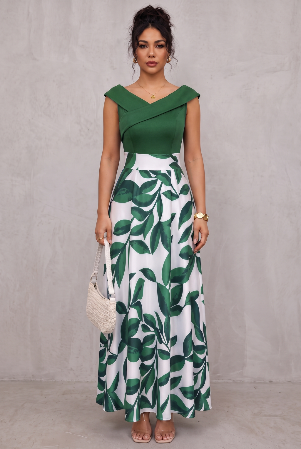 Eloise Harrington | Printed V-Neck Maxi Dress For Women