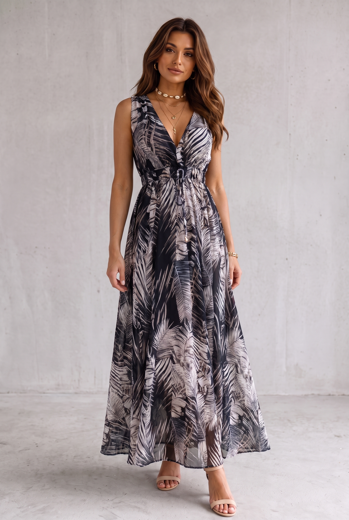 Isla Robertson | Tropical Floral V-Neck Maxi Dress For Women