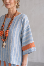 Elise Cunningham | Striped Linen Look Two-Piece Set For Women
