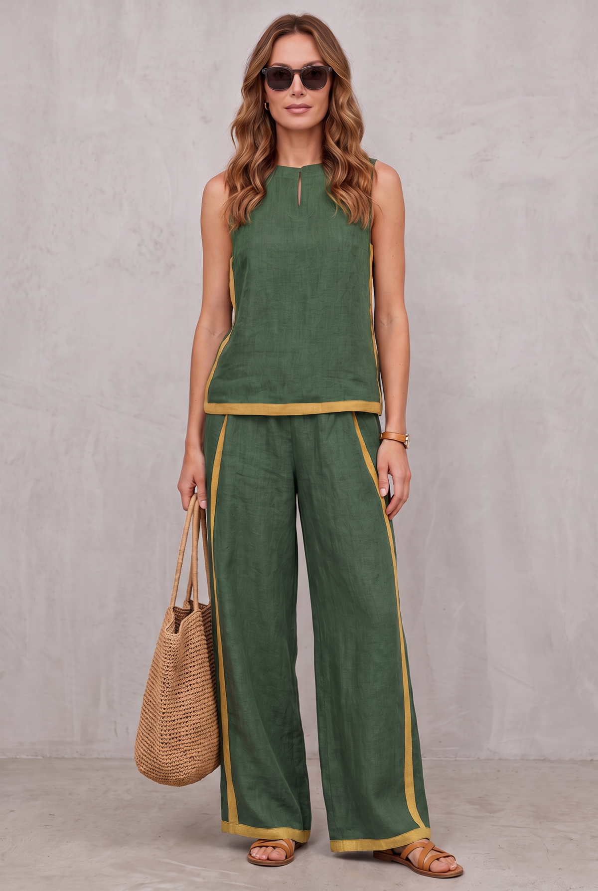 Ivy Blackwell | Linen Look Two-Piece Set For Women
