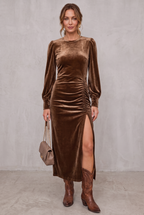Phoebe Turner | Velvet Midi Cocktail Dress For Women