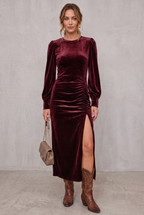 Phoebe Turner | Velvet Midi Cocktail Dress For Women