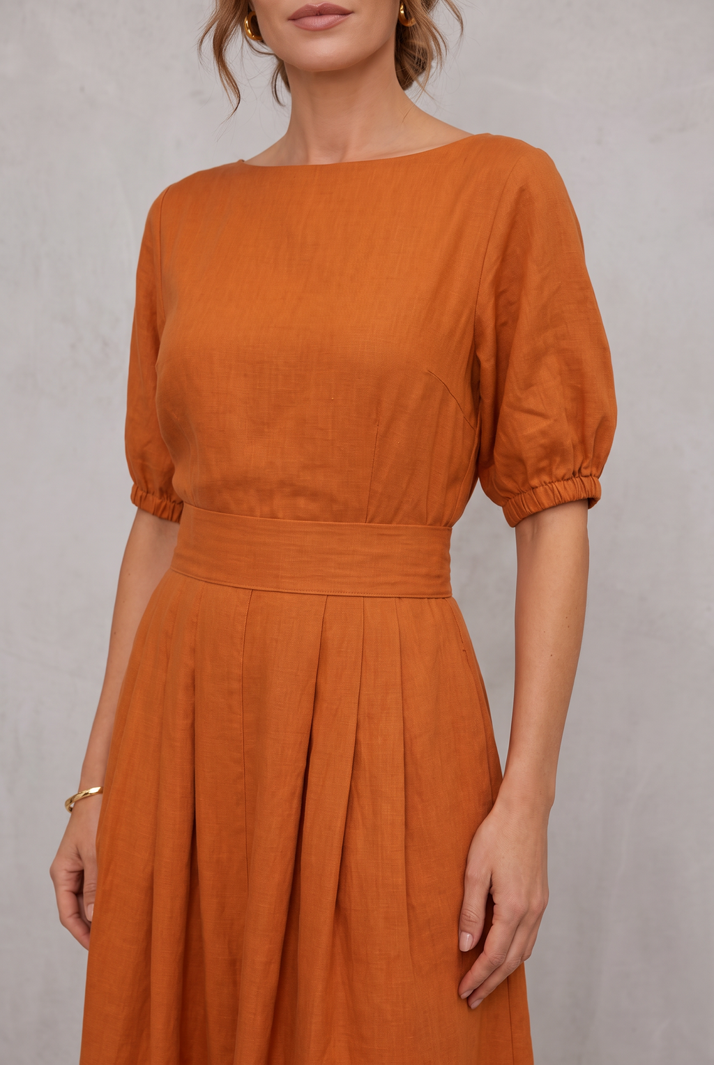 Ivy Marsh | Puff Sleeve Top And Midi Skirt Set For Women