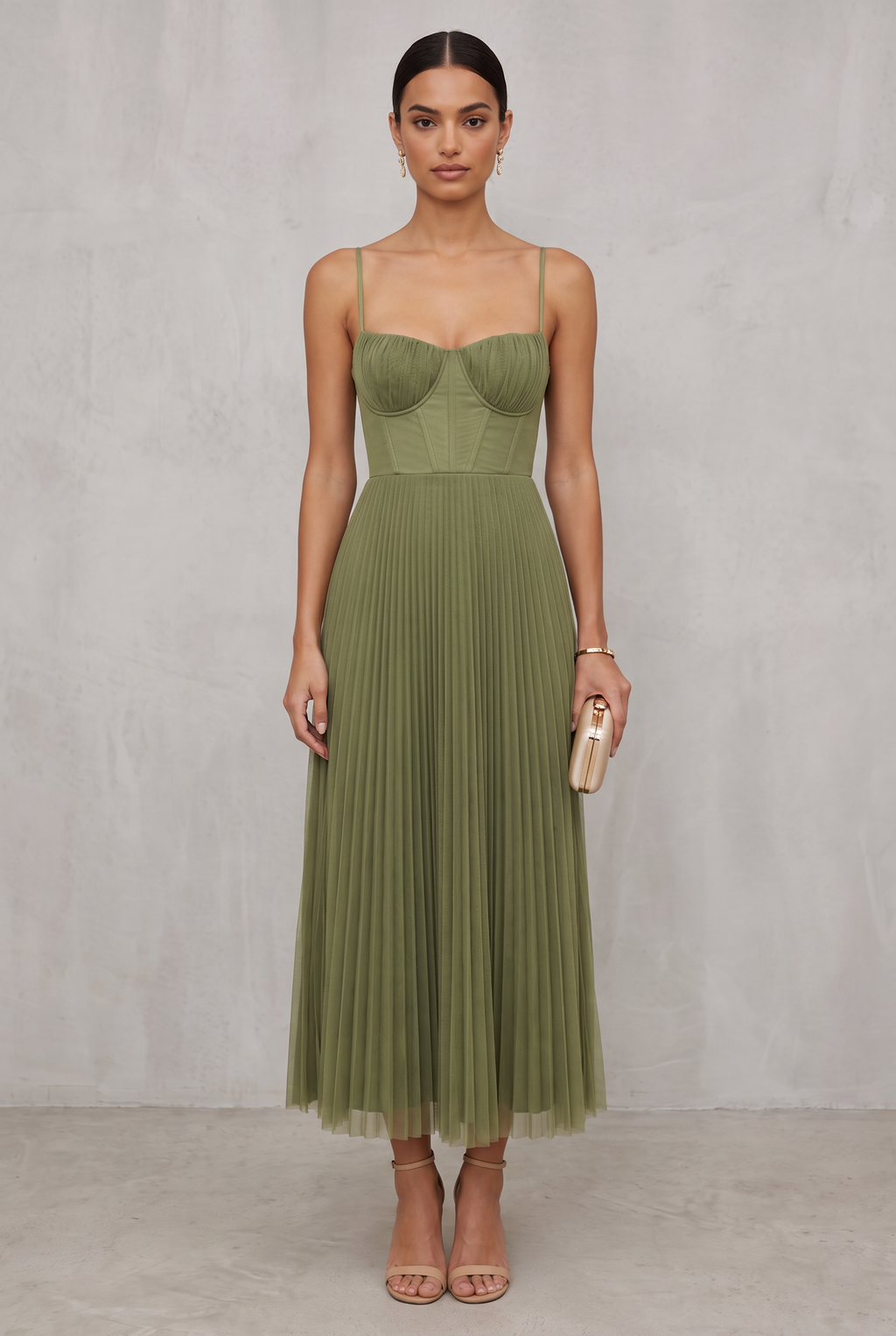 Isabella Moretti | Pleated Midi Dress For Women