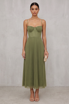 Isabella Moretti | Pleated Midi Dress For Women