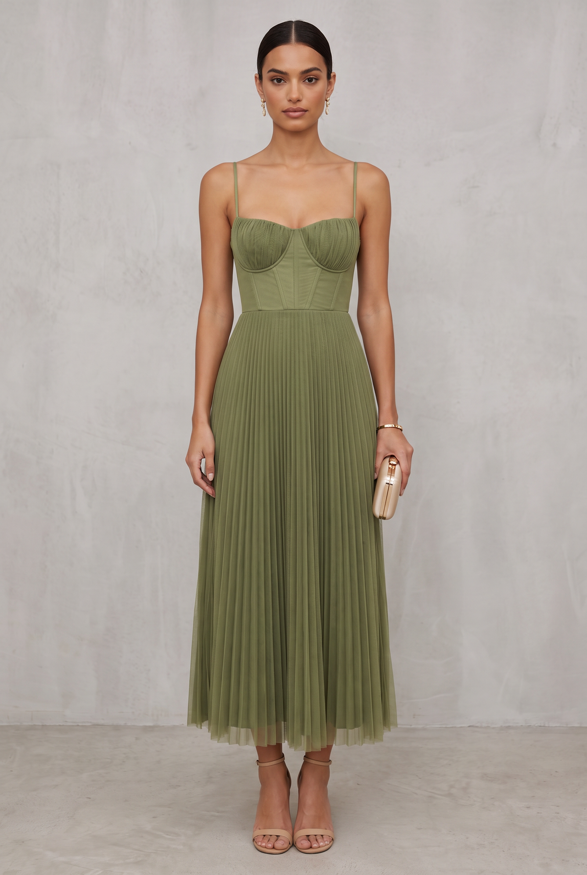 Isabella Moretti | Pleated Midi Dress For Women