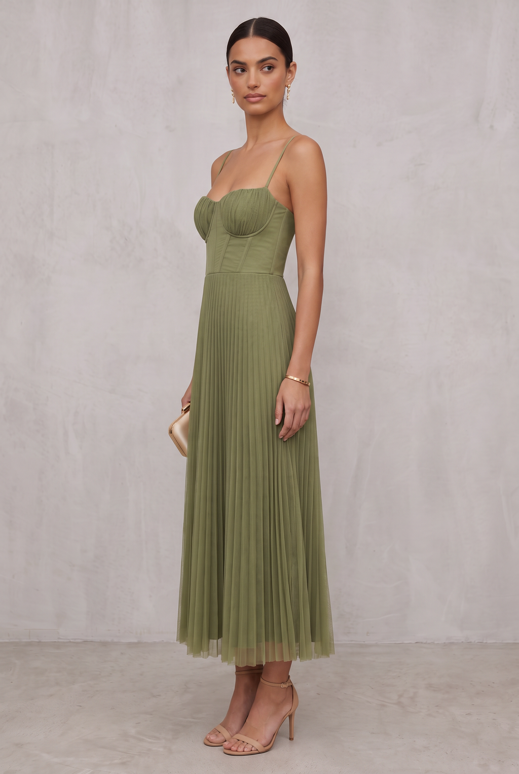Isabella Moretti | Pleated Midi Dress For Women