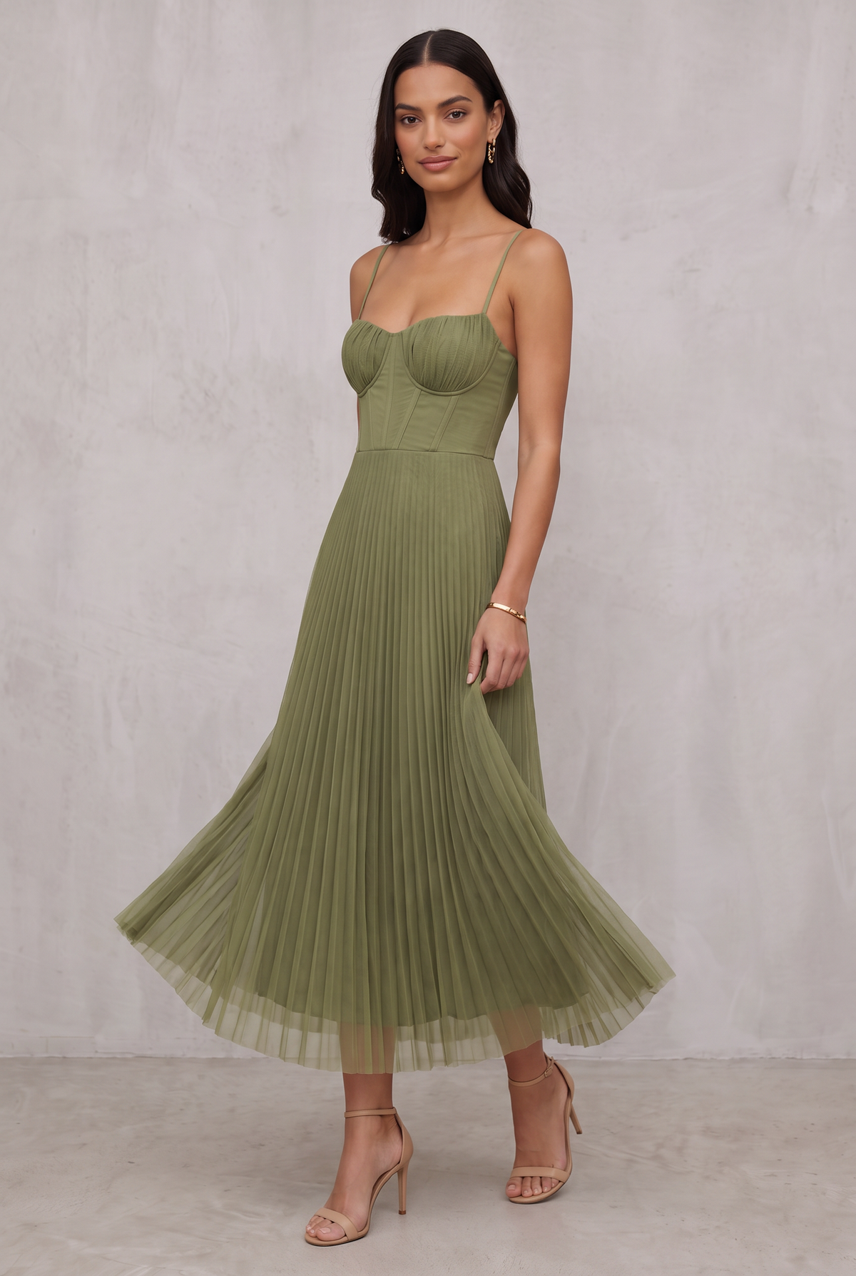 Isabella Moretti | Pleated Midi Dress For Women