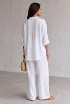 Harriet Campbell | Linen Look Wide Leg Two Piece Set For Women