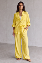 Harriet Campbell | Linen Look Wide Leg Two Piece Set For Women