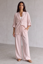Harriet Campbell | Linen Look Wide Leg Two Piece Set For Women