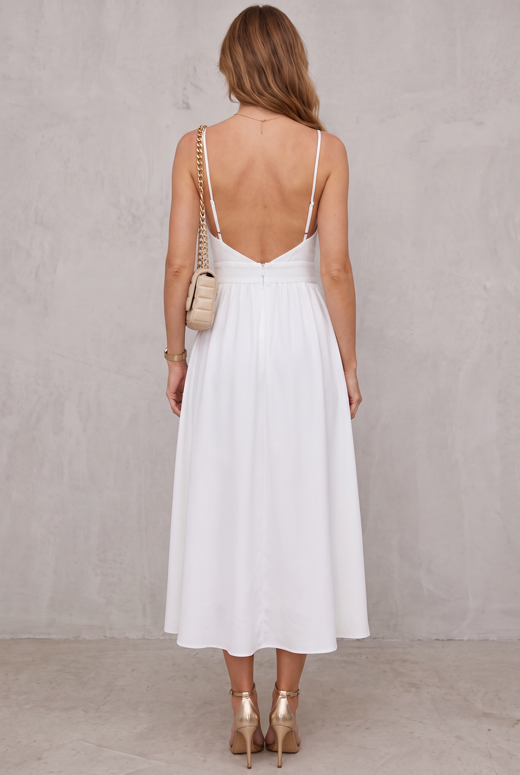 Sienna | Women's High-Slit Cut-Out Cocktail Party Dress V-Neck Midi