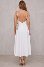 Sienna | Women's High-Slit Cut-Out Cocktail Party Dress V-Neck Midi