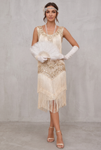 Freya | Women's 1920s Sequin Fringe Cocktail Party Dress Flapper Style